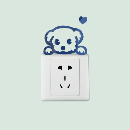 Exterior trade exclusive 3D acrylic mirror wall sticker Cute animal switch sticker Bedroom living room wall decoration