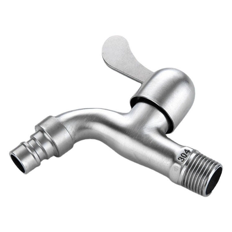 304 Stainless Steel Faucet for Home Use, Wall-Mounted, Extended Washing Machine Faucet, Complete Range of Washbasin Faucets with One Inlet and Two Outlets