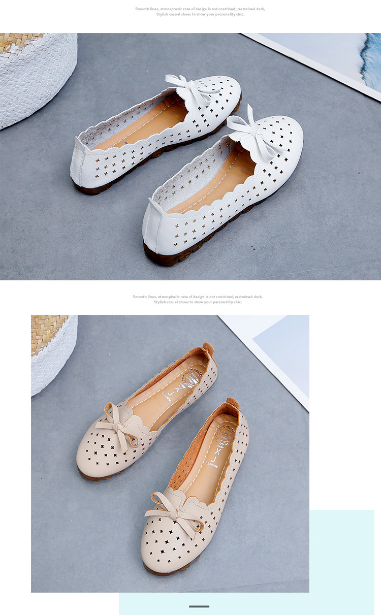 Mary Jane shoes women's flat shoes women's shoes and summer models shallow mouth one pedal lazy shoes breathable hollow women's single shoes_voghion.com