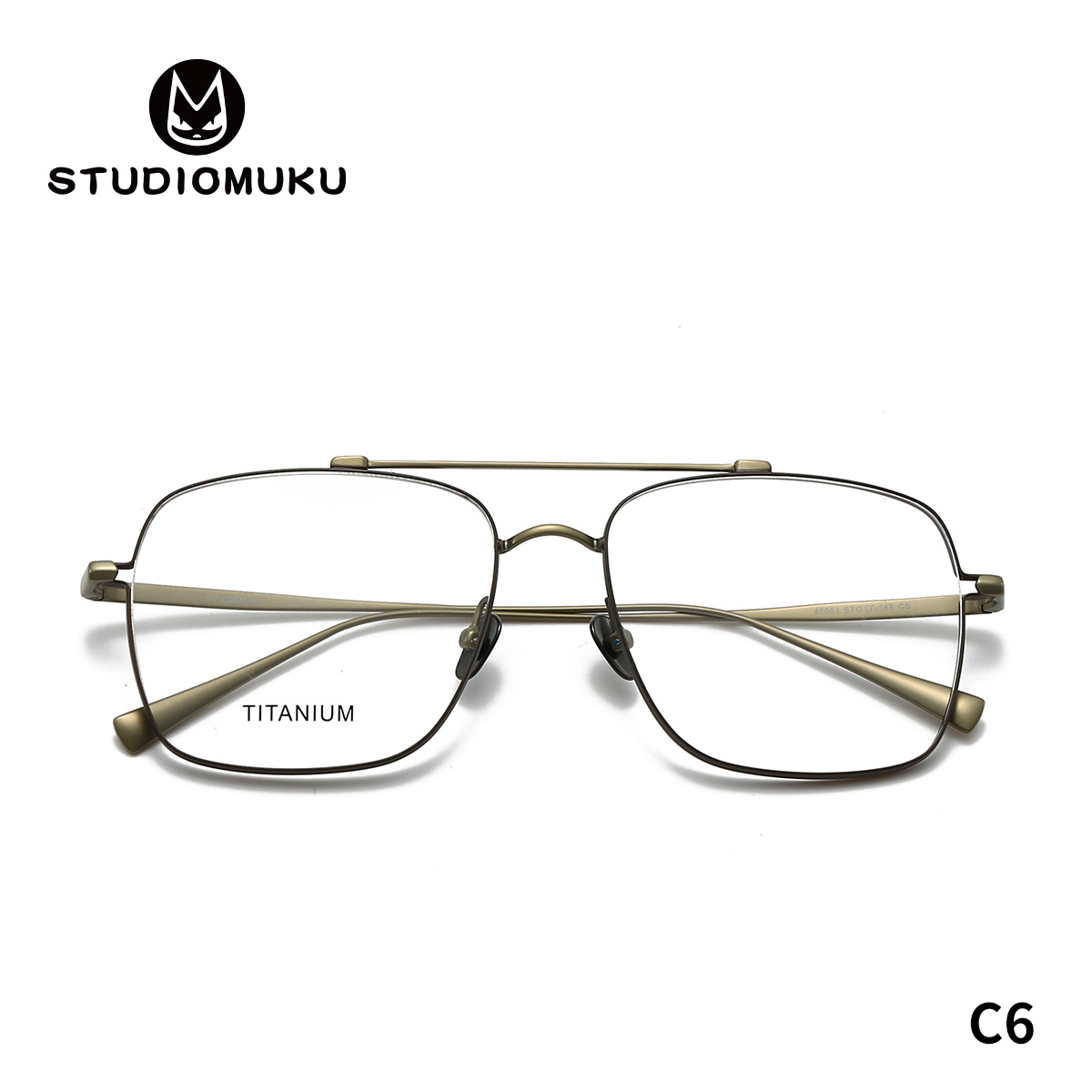 Gafas de madera STUDIOMUKU Marco de gafas de piloto Marco de gafas especial Marco de gafas retro pequeño y delgado