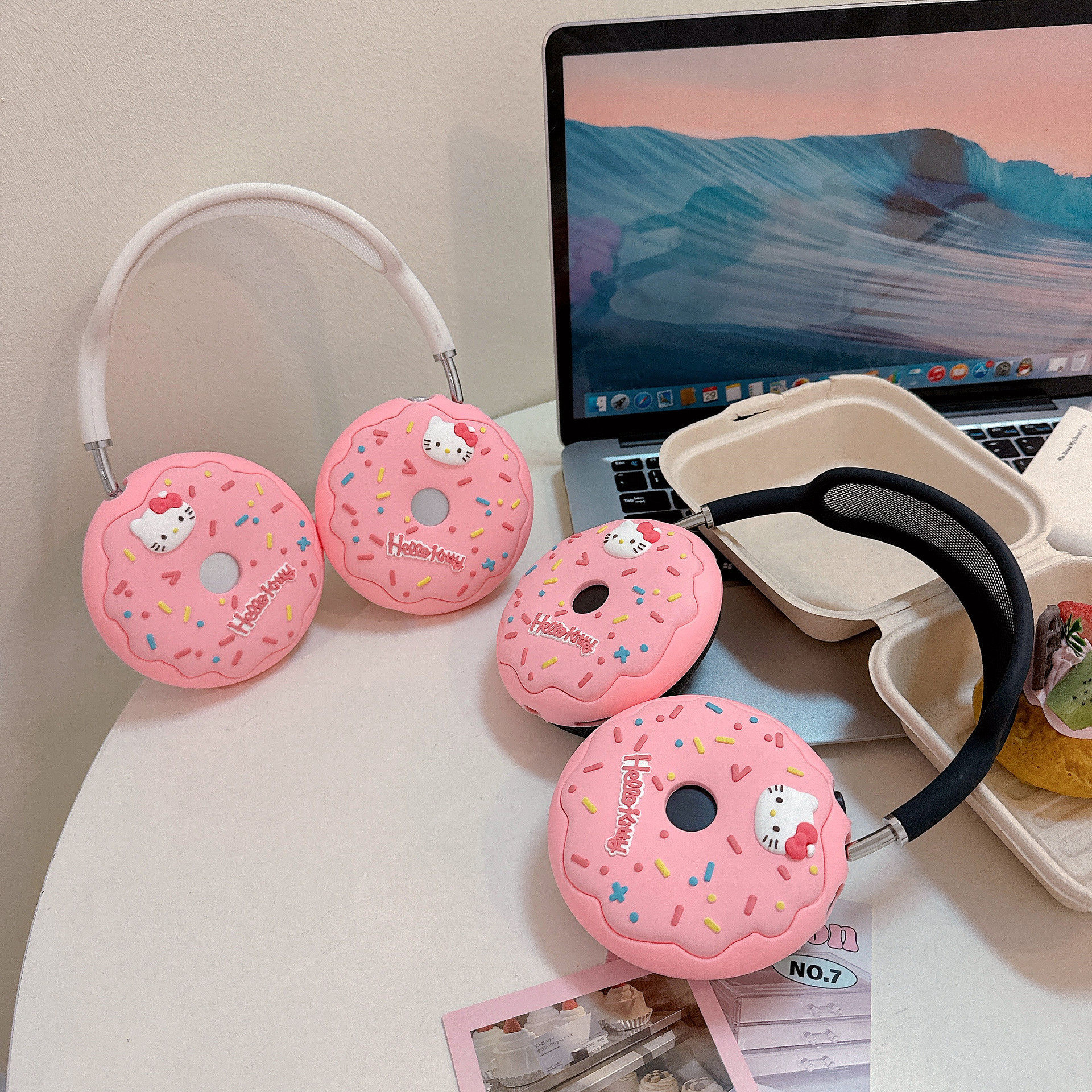 Donut Cat airpods Max Protective Set Apple Headset Ear Cap Ear Movers Ear Case Silicone