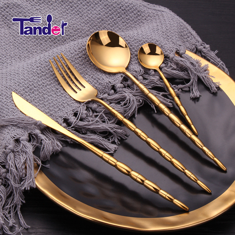 golden tableware stainless steel