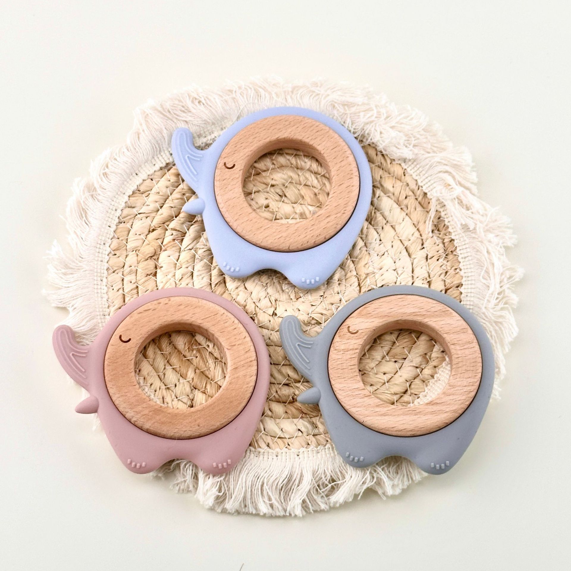 Silicone teether for baby, toy, elephant, teething