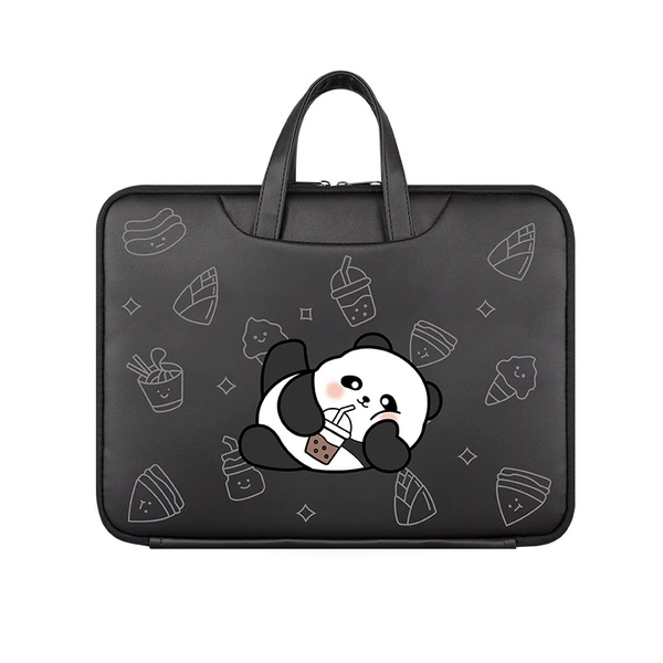 Drink milk tea panda black background