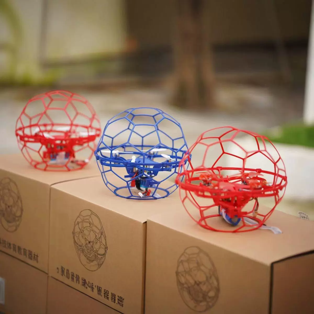DIY拼装足球无人机遥控飞机器教育培训练科教竞技比赛儿童玩具