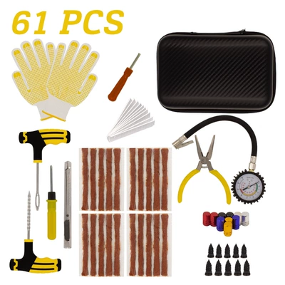 Set, Vacuum Tire Emergency Repair | Repair kit - 61pc-tire-repair-kit