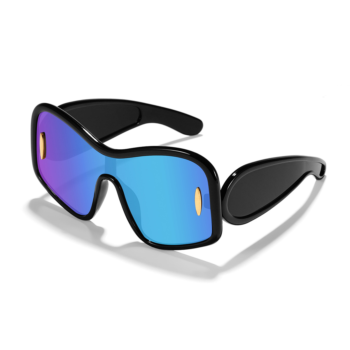 Nueva película todo en uno Y2K para niños, marco generoso, calle hip-hop, gafas de sol al aire libre, gafas de sol con sentido de la tecnología del futuro