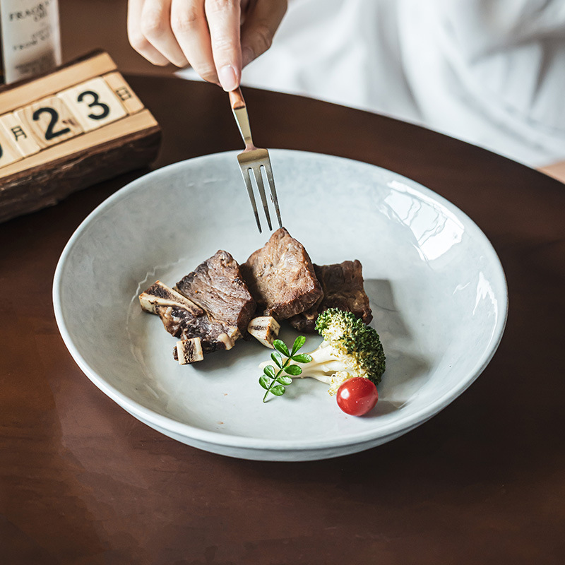 Tazón abierto retro vajilla de cerámica tazón de sopa hogar tazón de verduras tazón de ramen tazón de ensalada Internet Celebrity Bowl al por mayor Jingdezhen