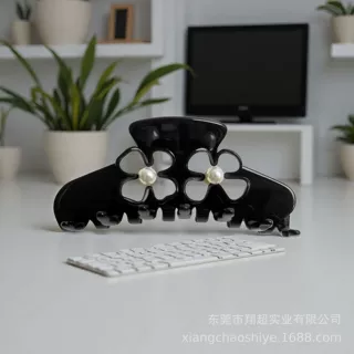 亚家同款心弦系列醋酸抓夹大号简约百搭盘发鲨鱼夹女