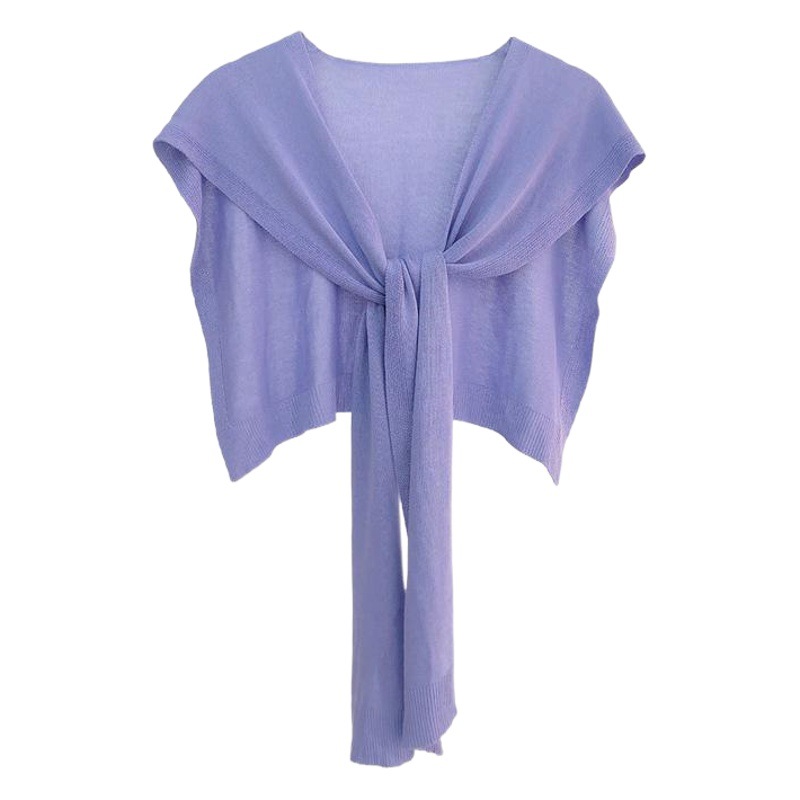 Línea de verano novia chaleco hombro decoración de seda de hielo anudado mantón del todo fósforo de las mujeres delgada protección solar collar falso moda a juego