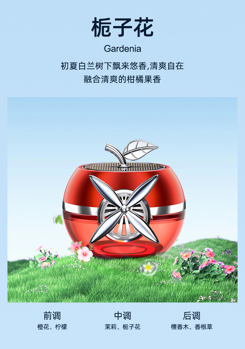 [Cross-Border] New Car Aromatherapy Car Perfume High-End Ornaments Car Odor Removal Solar Car Interior Decoration
