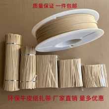 可降解铁丝牛皮纸质扎带数据线餐具捆绑带牛皮铁丝扎线 厂家直销