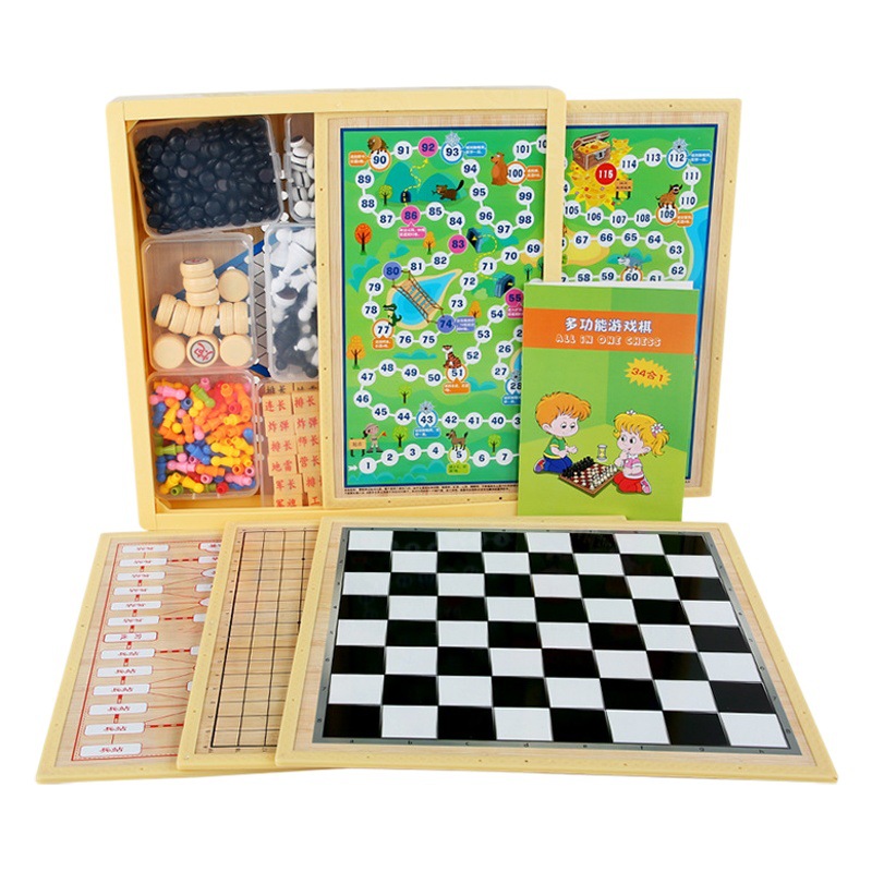 Grande 36-36cm magnético multifunción juego de ajedrez juego de escritorio para niños rompecabezas todo-en-uno tablero de juguete