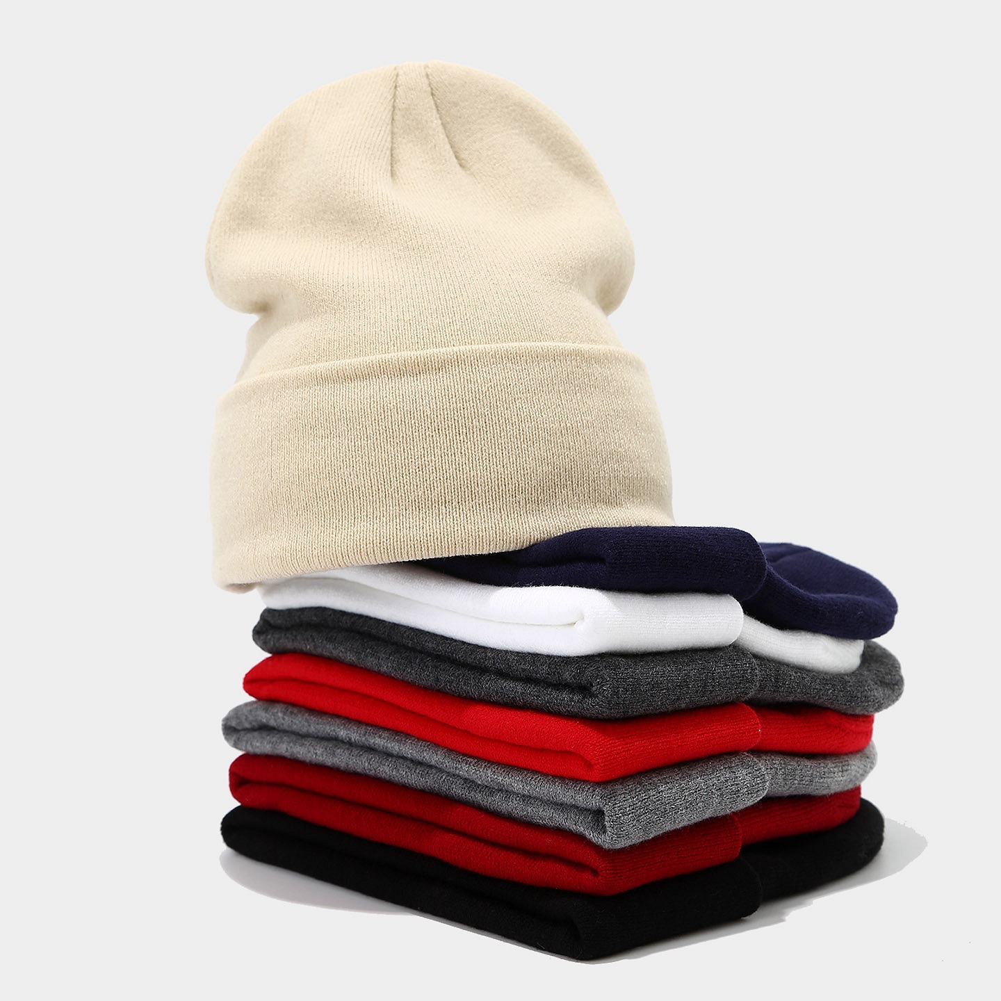 Coreano de alta elasticidad, gorra de lana simple, gorra de punto caliente, gorra de estilo japonés de color sólido sin bordes para hombres y mujeres