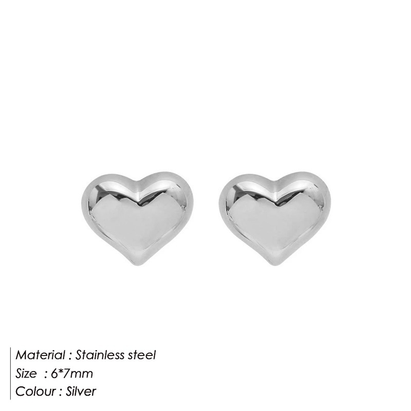 Fashion Heart Shape Stainless Steel Plating Ear Studs 1 Pair display picture 5