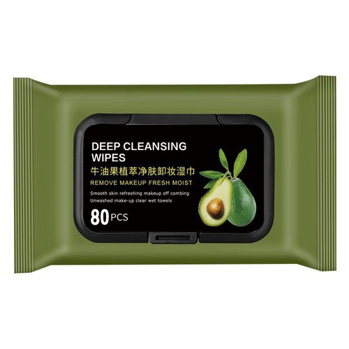 Cleansing Wipes with Avocado Eye and Face Gentle Deep Clean, Disposable Wash-Free Cleansing Pads, Convenient