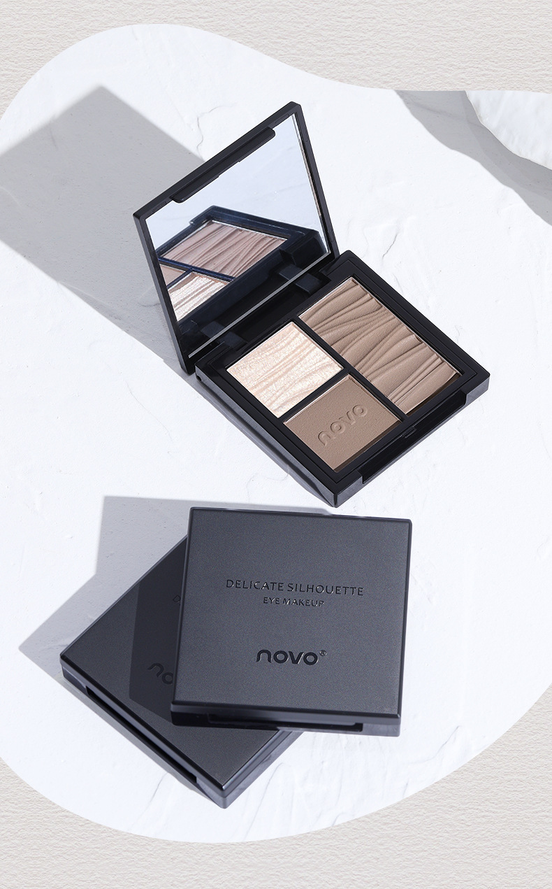 NOVO Multi-effect Three-color Facial contouring Tray for three-dimensional brightening of the face, highlighting the under-eye contour, side profile and nose profile, and all-in-one contouring tray undefined