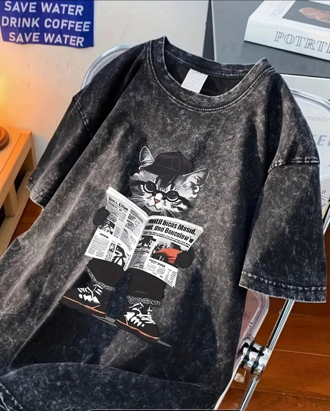 夏のアメリカの半袖の女性のtシャツは水洗いして古い重ポンドの純綿の大きいサイズのinsの潮流の欧米の高い街の半袖の上着を作ります。|undefined
