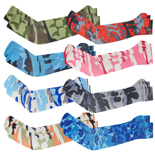 Summer Sun Protection Children's Thin Quick-Dry Ice Silk Fingerless Arm Sleeves Outdoor Sports Sunshade UV Protection Sleeve