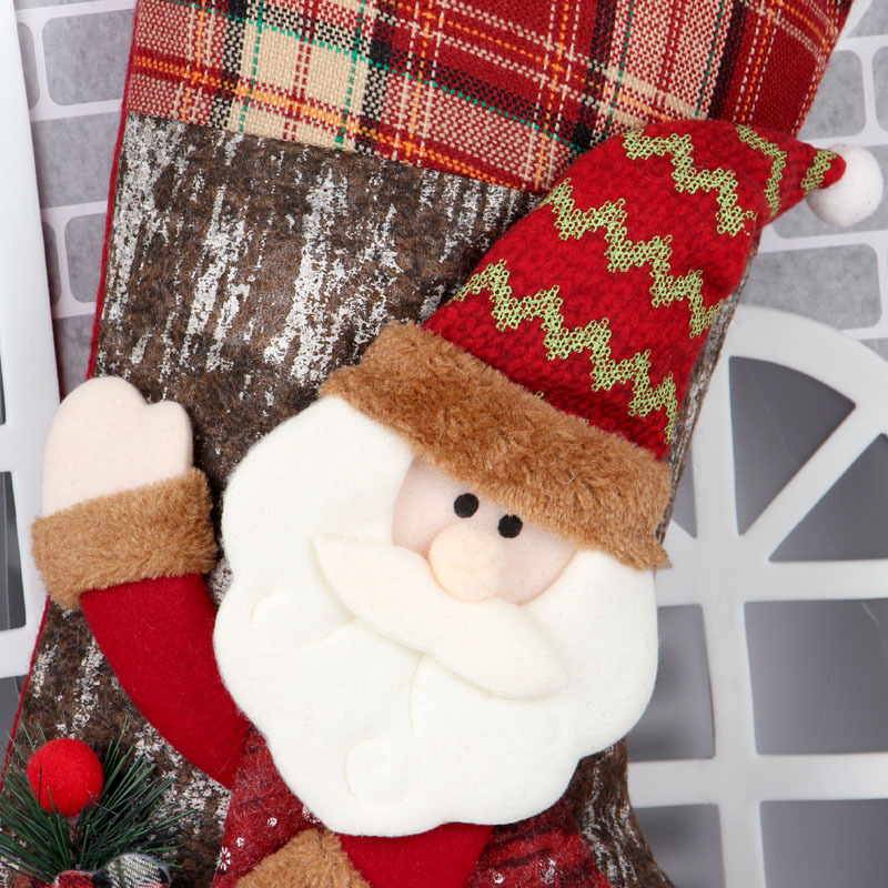 Christmas Sock Gift Bag Large Christmas Decoration Pendant Santa Claus Sock Candy Bag Kindergarten Children_voghion.com