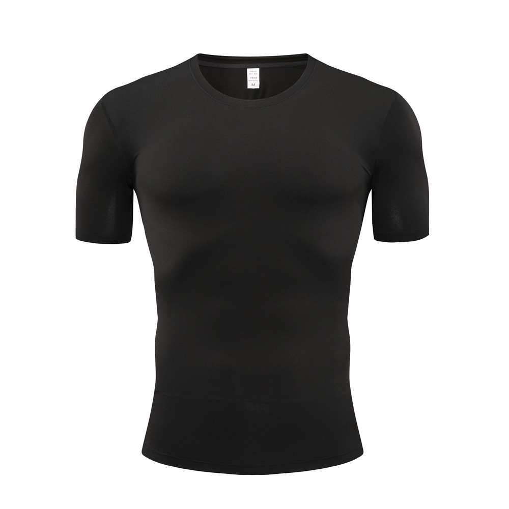Camiseta deportiva de verano para hombre y mujer, de cuello redondo, manga corta, para entrenamiento al aire libre, fitness, transpirable, elástica, de secado rápido, estilo delgado.