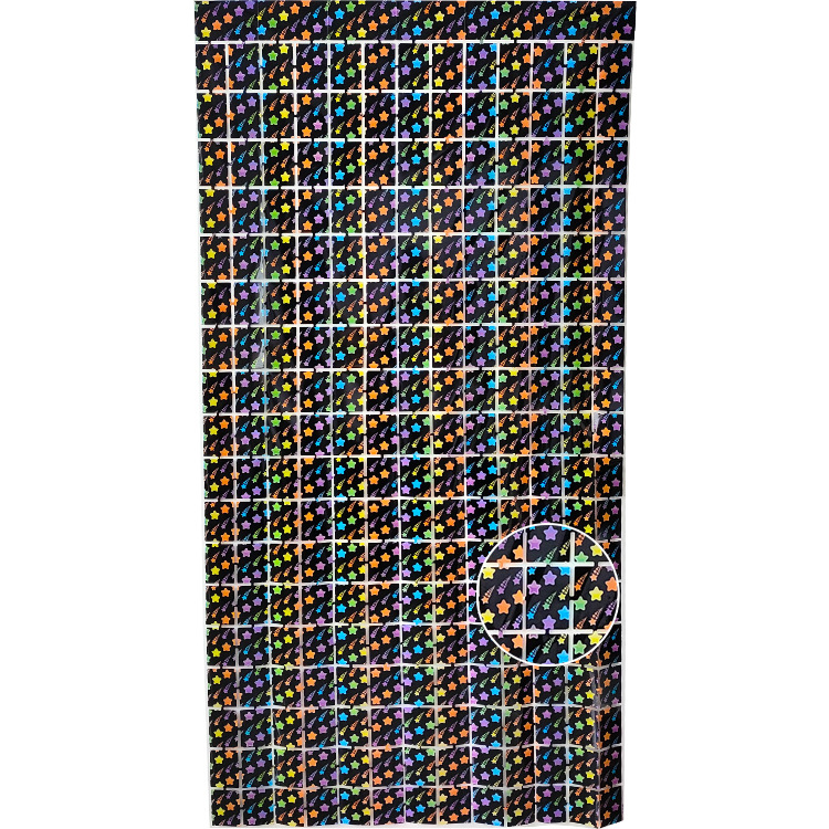 五角星方块帘黑色