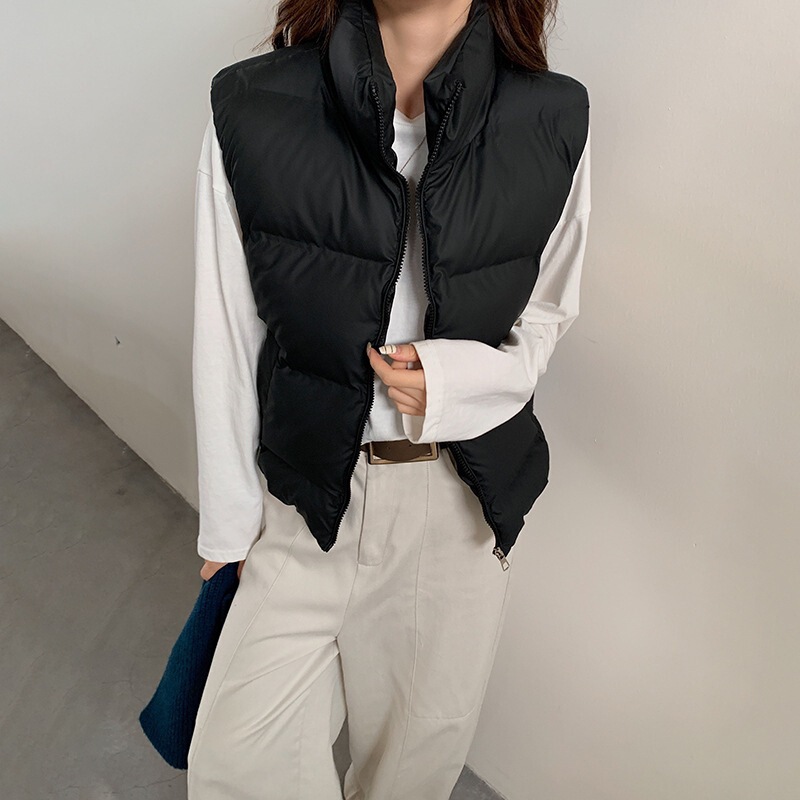 Cotton Vest Jacket 2025 New European and American Autumn and Winter New Style Commuting Loose Sports Casual Vest Cotton Jacket