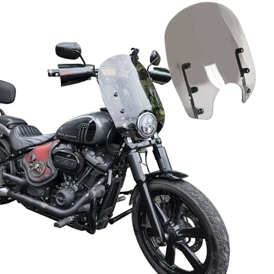 Motorcycle Windscreen Suitable for Harley 15inch Dyna Street Glide Softail 49mm Front Fork Windscreen (Motorcycle front windshield)