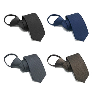 Lazy-Free Zipper Tie Solid Color Frosted Texture Stripe Easy-to-Pull Narrow 6CM Upgraded Symmetrical Bow Tie