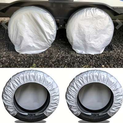 Spare wheel cover, Protective Cover Car Cover Waterproof - silver-upgraded-windproof-hook-l-size-4-pack-30-32inch80cm