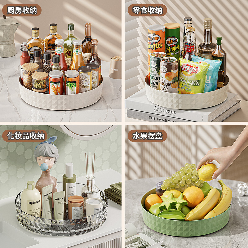 多機能醤油ボトル調味料ターンテーブルホームキッチンデスクトップ透明収納ラック 360 度回転収納ラック