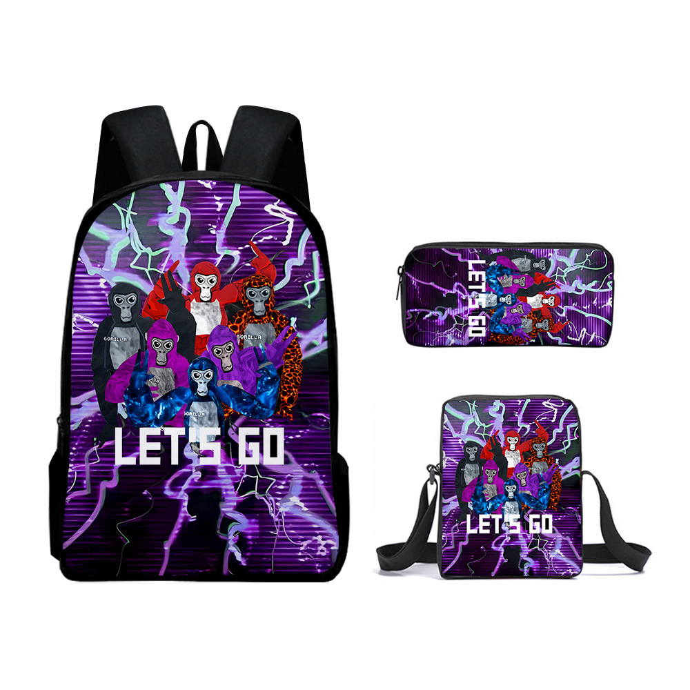 3D新品游戏大猩猩 Gorilla tag 书包双肩包挎包笔袋背包印花
