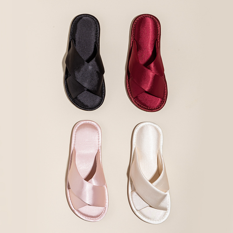 Wedding slippers Festive couple red female wedding bridesmaid hand gift morning gown light luxury slippers high-grade summer Wedding slippers Festive couple red female wedding bridesmaid hand gift morning gown light luxury slippers high-grade summer
