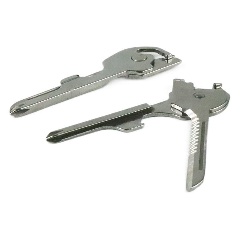 Creativo al aire libre multi-función llavero multi-función herramienta 6-en-1 plegable mini cuchillo