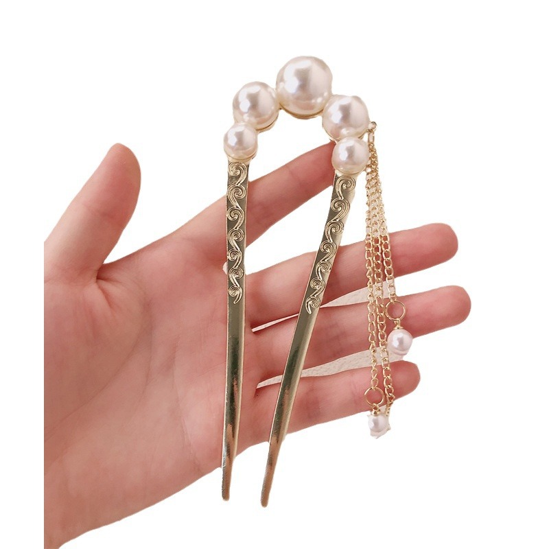 Perla de alta sensación en forma de pellizco en forma de U bola de cabeza fijación de artefactos de cabello pinzas de cabello pinzas de cabello joyas de cabello pinzas de cabello