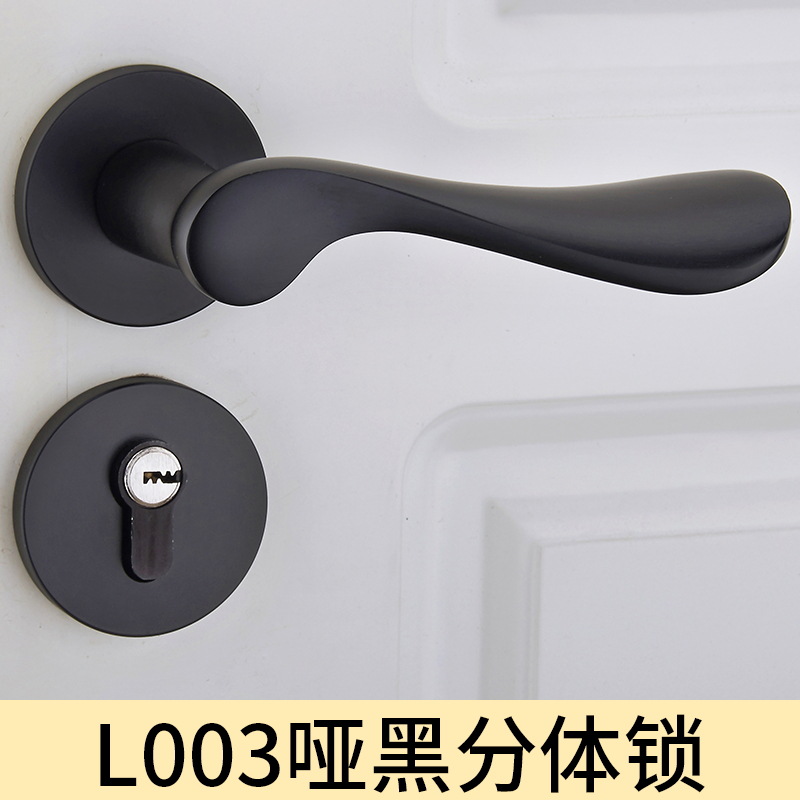 Split hogar negro cerradura de la puerta estilo europeo interior mudo manija puerta conjunto dormitorio madera maciza cerradura de la puerta Universal