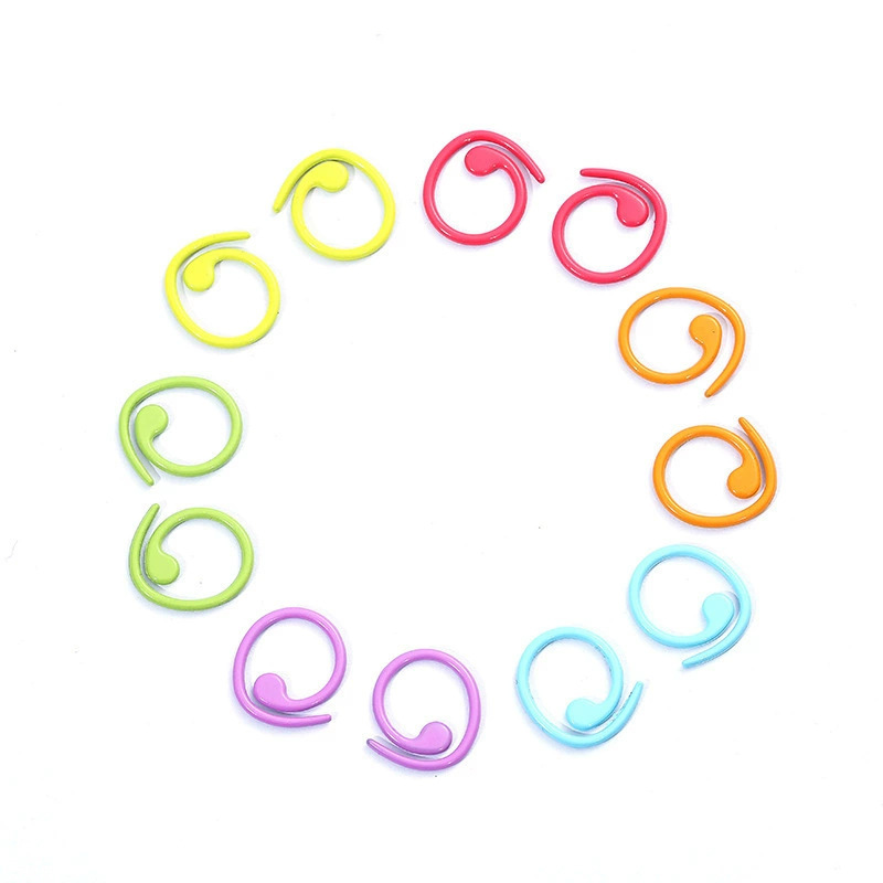 Crochet Loop Needle Color Metal Mark Buckle Spiral Metal Paint Mark Buckle Knitting DIY Tools