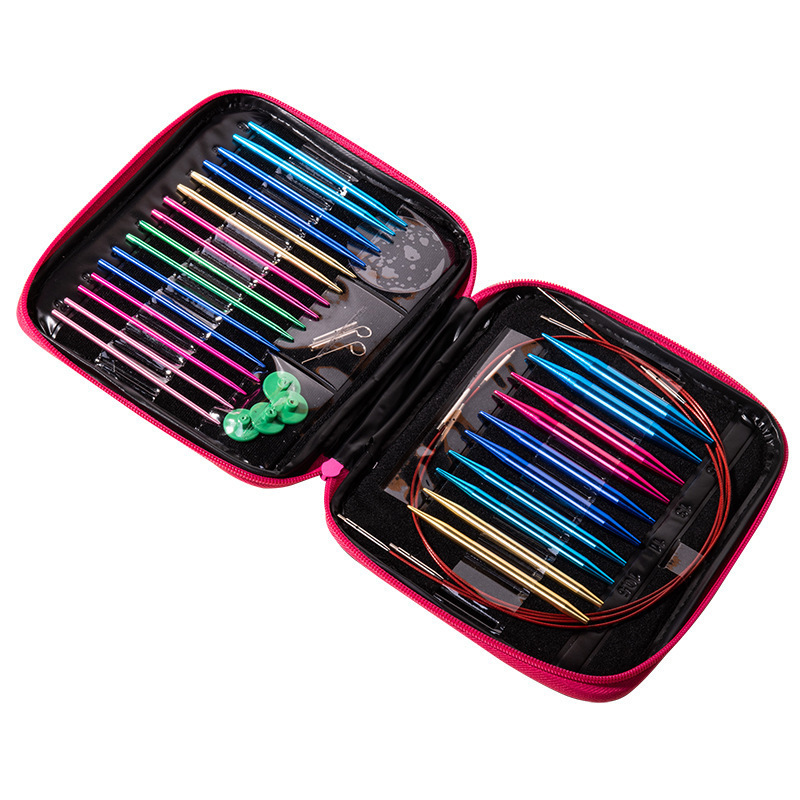 Conjunto de aguja de anillo transfronteriza, alúmina desmontable, aguja de anillo de cambio de cuerda, herramienta de tejido DIY, conjunto de aguja de suéter