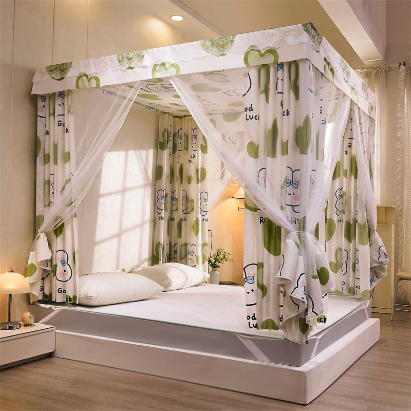 2024 nueva cama sentada, sombreado y a prueba de mosquitos, mosquitera integrada para el dormitorio doméstico, cama anti-caída, engrosamiento, hilo de tienda