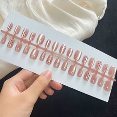 30片手工穿戴甲紅點點蝴蝶飛舞新款可拆卸成品甲片