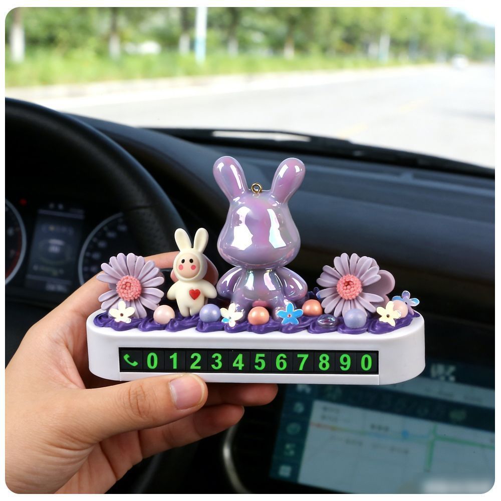 2016 nuevo adorable cartón de dibujos animados crema placa de estacionamiento corona oso coche placa de estacionamiento temporal placa de movimiento de automóviles