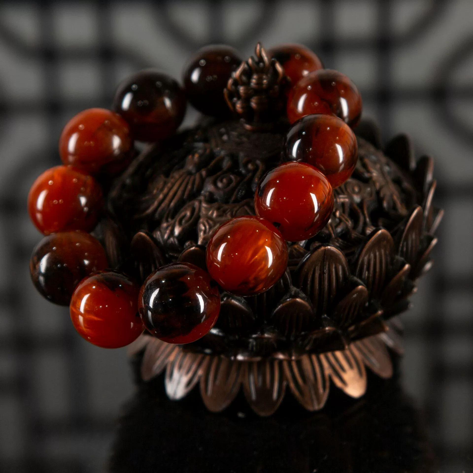 Onyx rosary with round beads jade wax agate, accessory