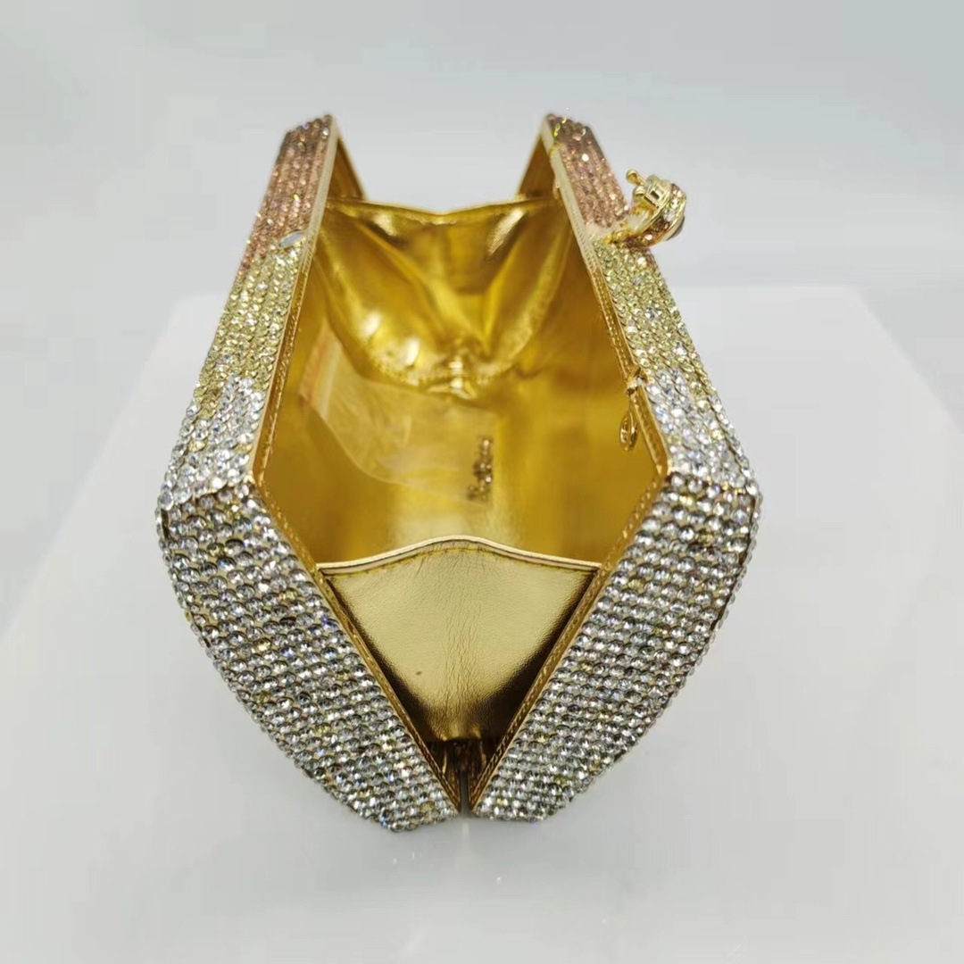 Nueva bolsa de cena de diamantes bolsa de cristal de color gradiente bolsa de banquete de mano bolsa de diamantes lleno bolsa de vestido de fiesta bolsa de mujer