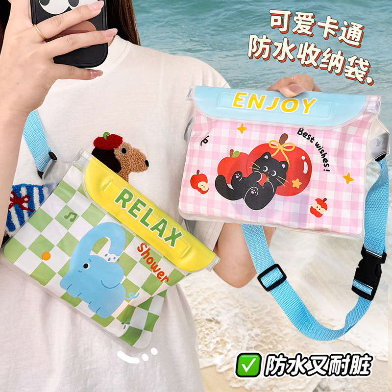 可爱卡通手机防水袋 气囊漂浮可触屏保护套 露营游泳手机袋子批发|undefined