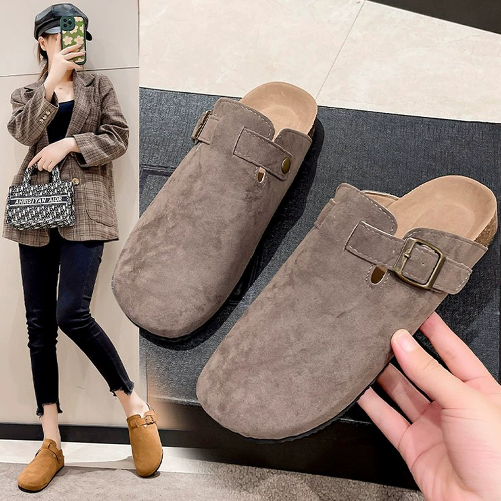 Новые женские тапочки Birken для пар, плоские, повседневные, полутапочки Birken, ленивые, без каблука