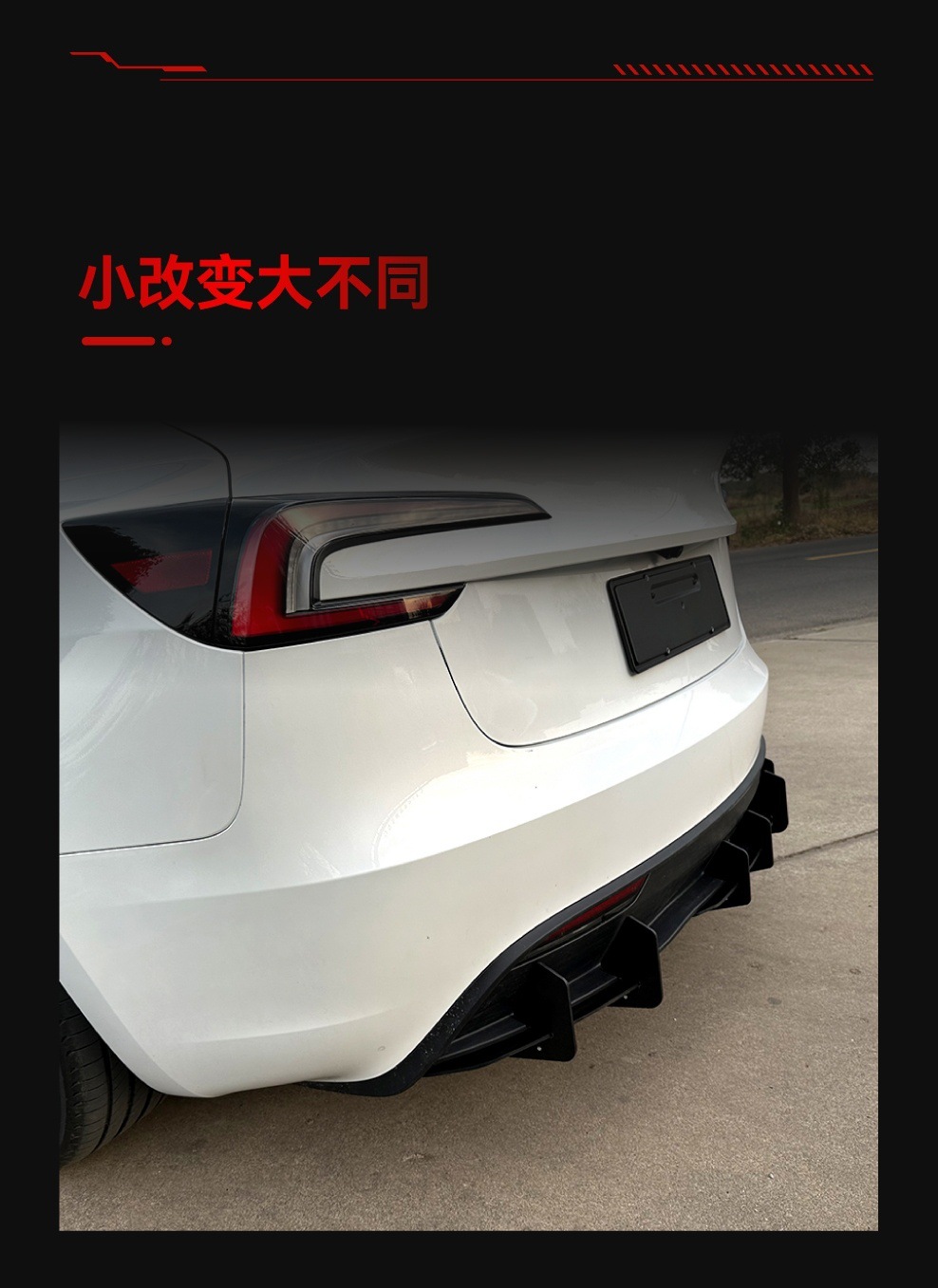 Applicable to 2023 Tesla Tesla model 3 modified tail lip rear lip rear blade spoiler cross-border modification
