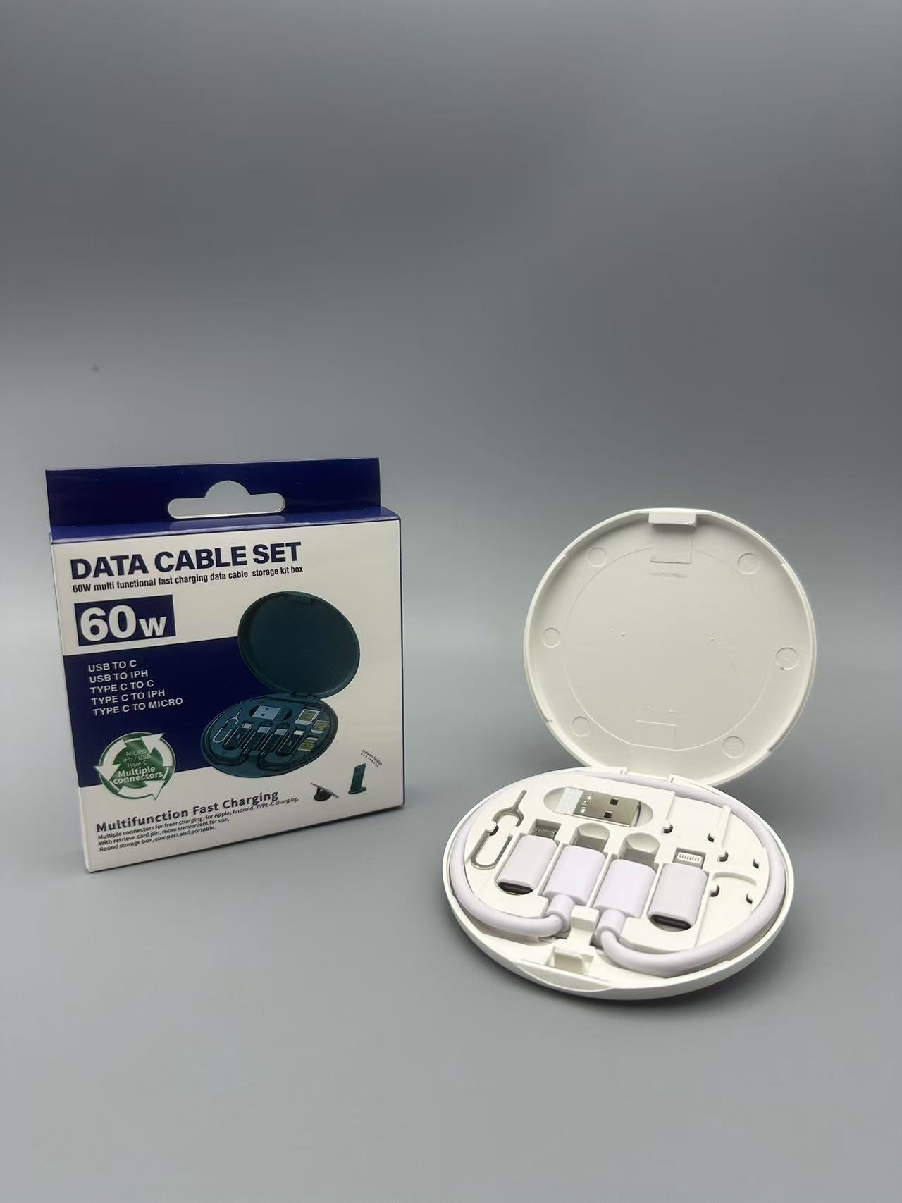 Caja organizadora multifunción 5 en 1 magnética para cables, con soporte para teléfono y carga rápida 60W – venta caliente transfronteriza.