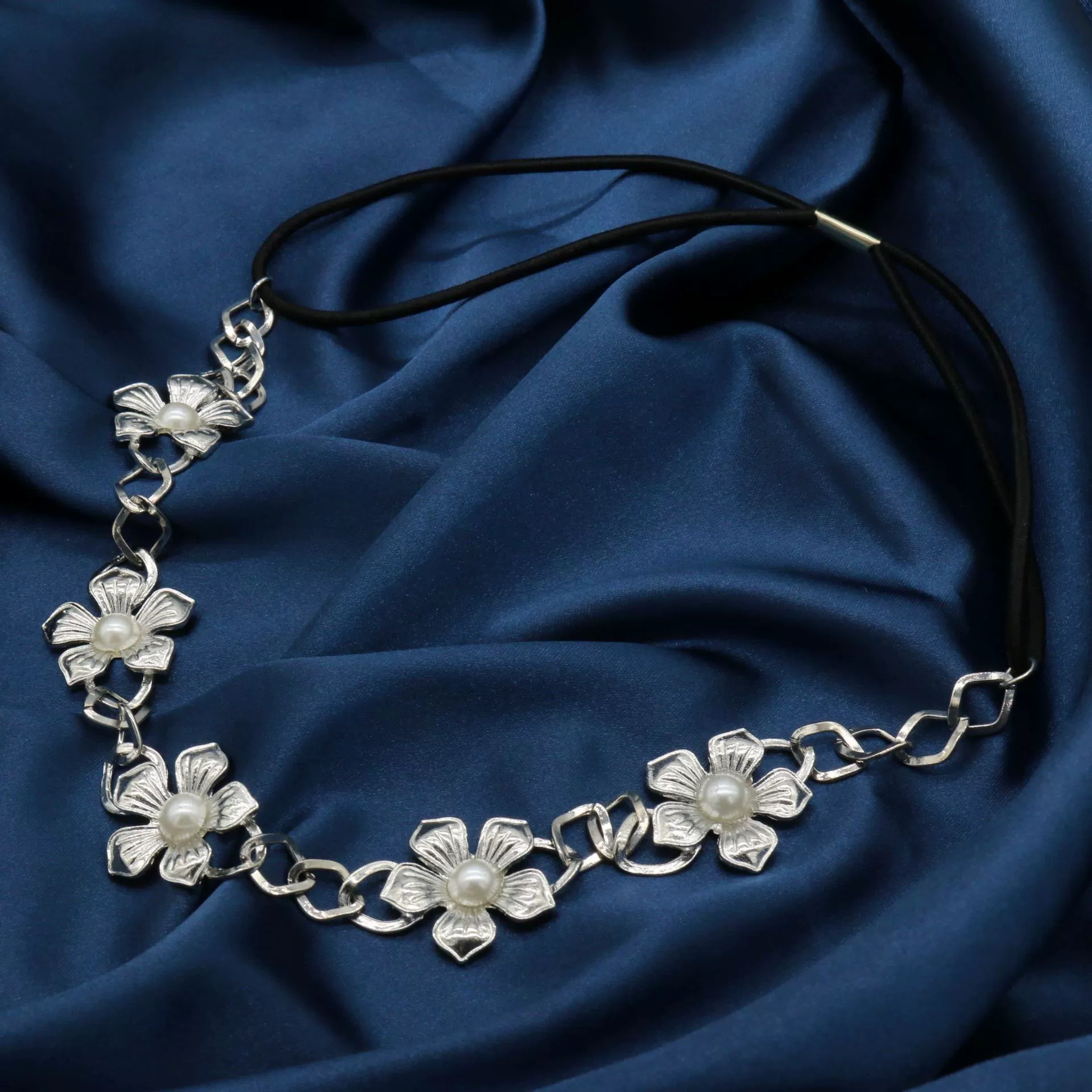 FD0001 европейские и американские Винтажные Украшения корейские женские жемчужные цветочки золотисто-серебряная повязка для волос Веревка для волос кольцо для волос