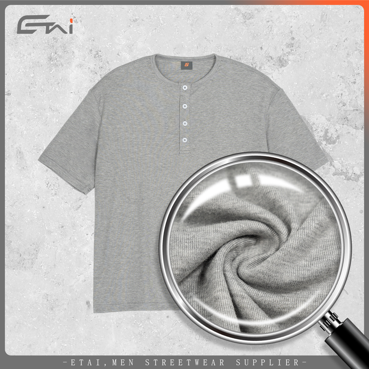 ETAI hombre de verano hombre estilo suelto camisa de manga corta estilo japonés casual simple botón camisa de cuello redondo