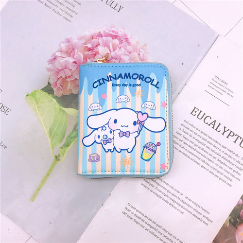 New zipper wallet Japanese girly children's creative coin purse cartoon Kuromi PC dog white coin purse